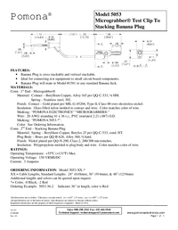 Thumbnail of document Data Sheet - 5053 Micrograbber Test Clip to Stacking Banana Plug Patch Cord